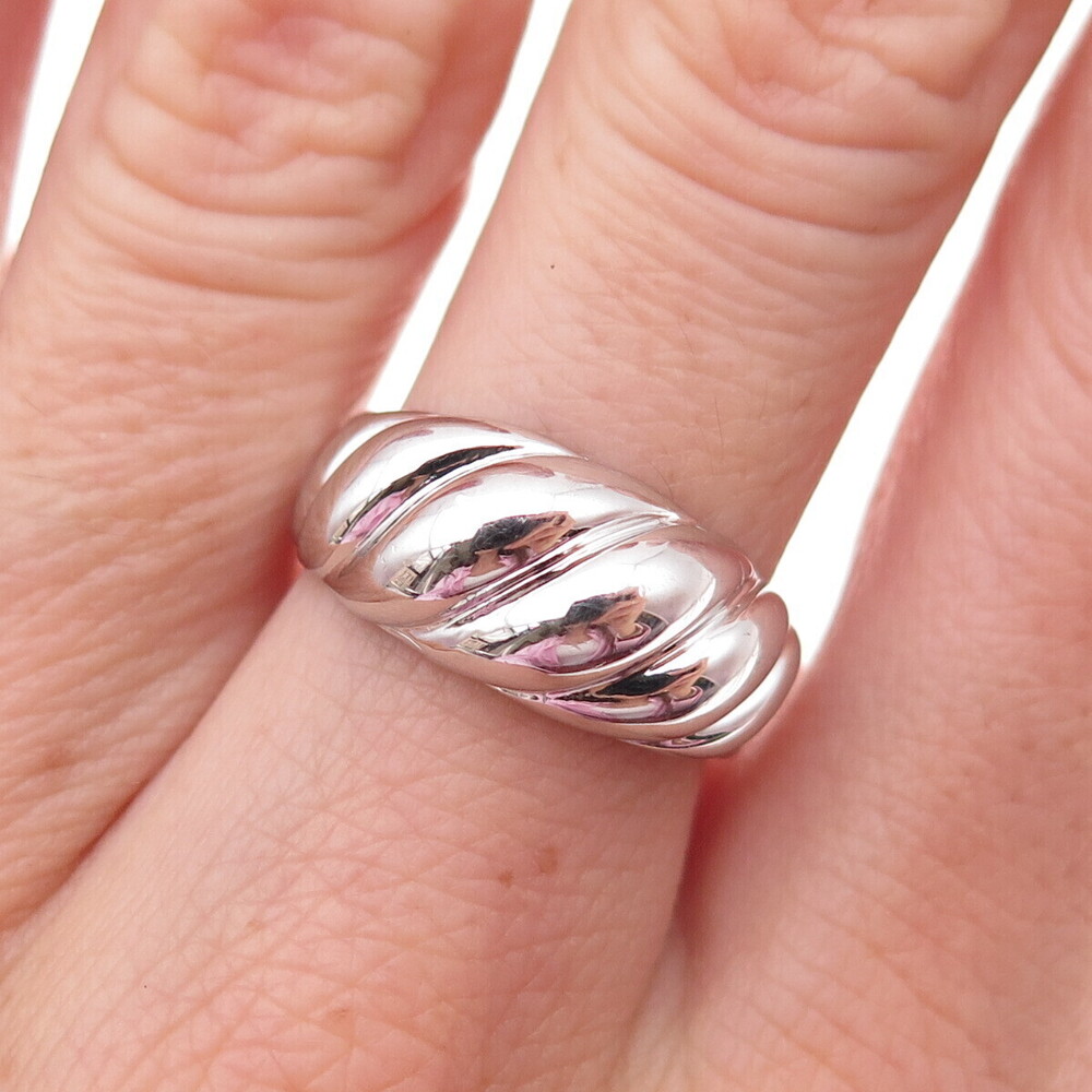 J. Stella 925 Sterling Silver Vintage Modernist Ring Size 7